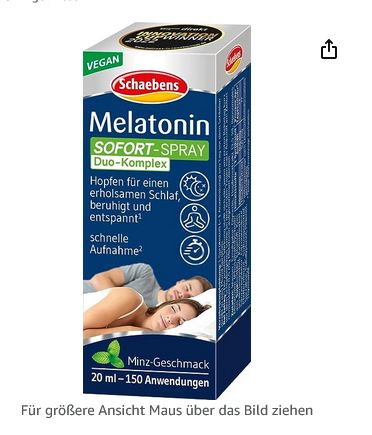Einschlafspray Melatonin,Zuckerfrei, 20 ml