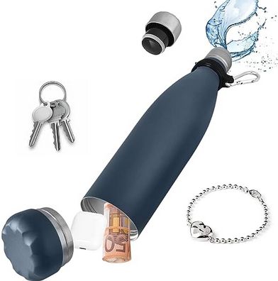 Wasserflasche aus Edelstahl mit Verstecktem Platz