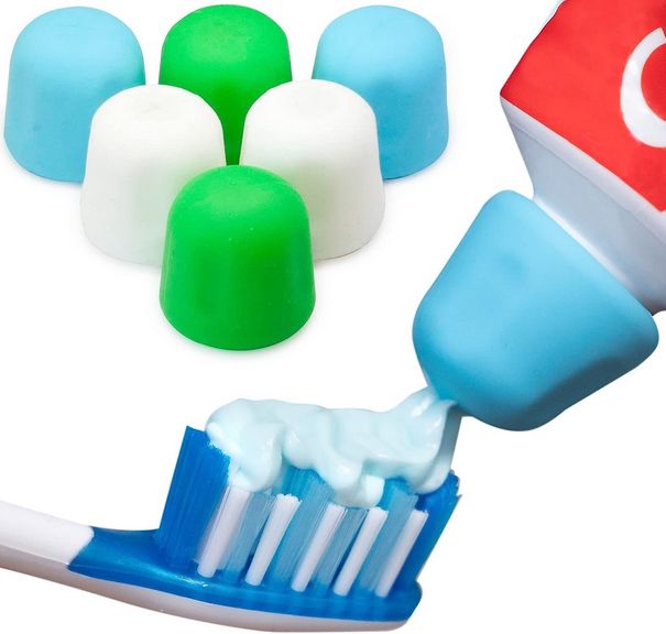 Selbstschließende Zahnpastakappen 6er-Pack