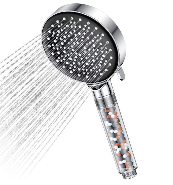 Wassersparender Duschkopf mit Filter, 6 Strahlarten
